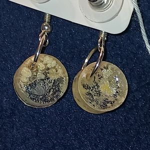 Handmade small resin dangling 9.25 hook earrings
